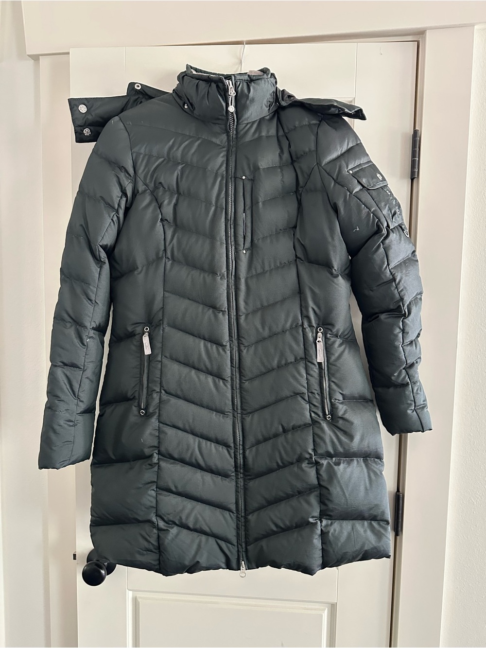 Women’s Eddie Bauer Charcoal Long Quilted Puffer Coat